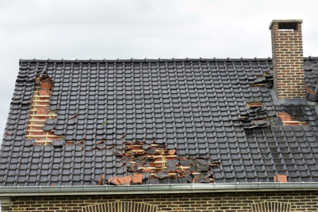hail and storm damaged roof