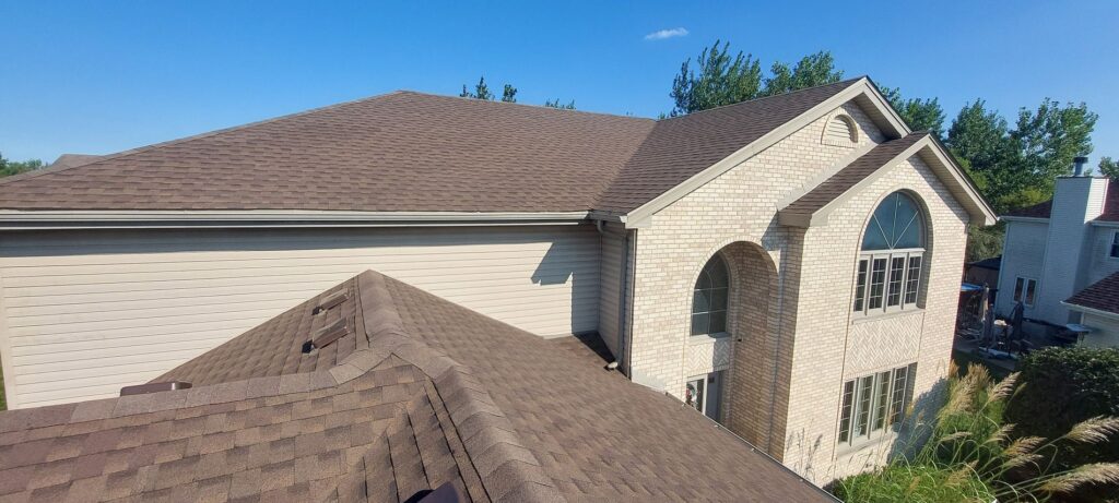 roof of a two story home