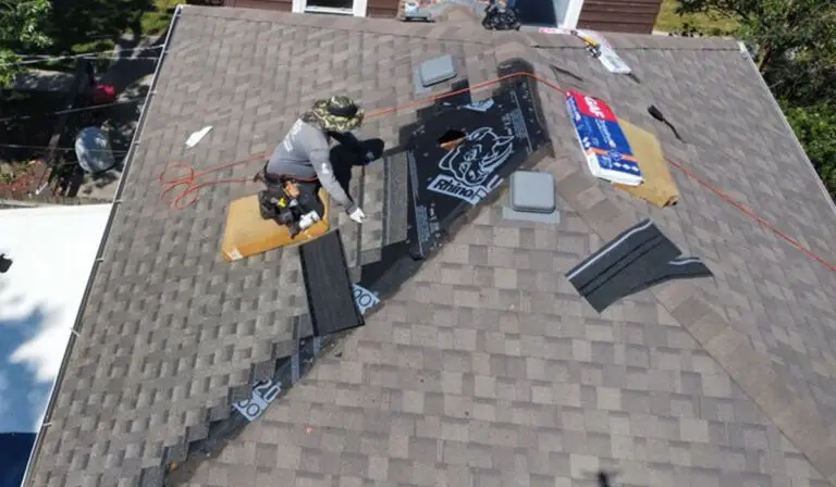 a man repairing the roof